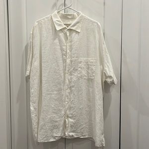 Off White Linen Button Down (short sleeved)